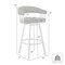 Armen Living Chelsea 29" Swivel Bar Stool with Silver Finish and Slate Gray Faux Leather LCCSBASLGR30 - alternate 3